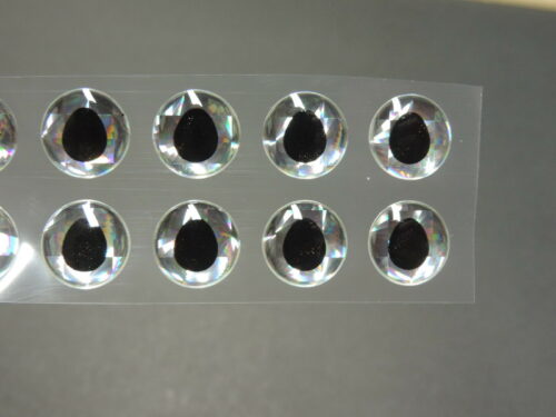 14 TEARDROP SILVER OVAL 3D Molded  12mm or .472"  Adhesive Lure Eyes for Fly Tying