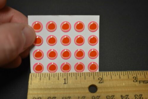 20  3D   HOT PINK/GLOW/FLAT RED  Molded 8mm or 5/16" Adhesive Lure Eyes for Fly Tying - Image 2