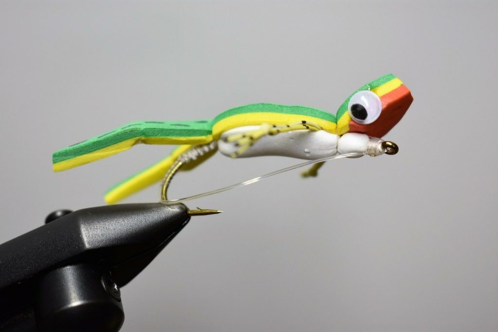 2 Flies, Size 2, Green Foam Frog Streamer Lure Fly Fishing Flies ...