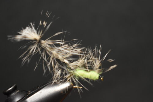 2 Flies,  Size 10,  Tiger Tail Extended Body Dry Fly Fishing Flies