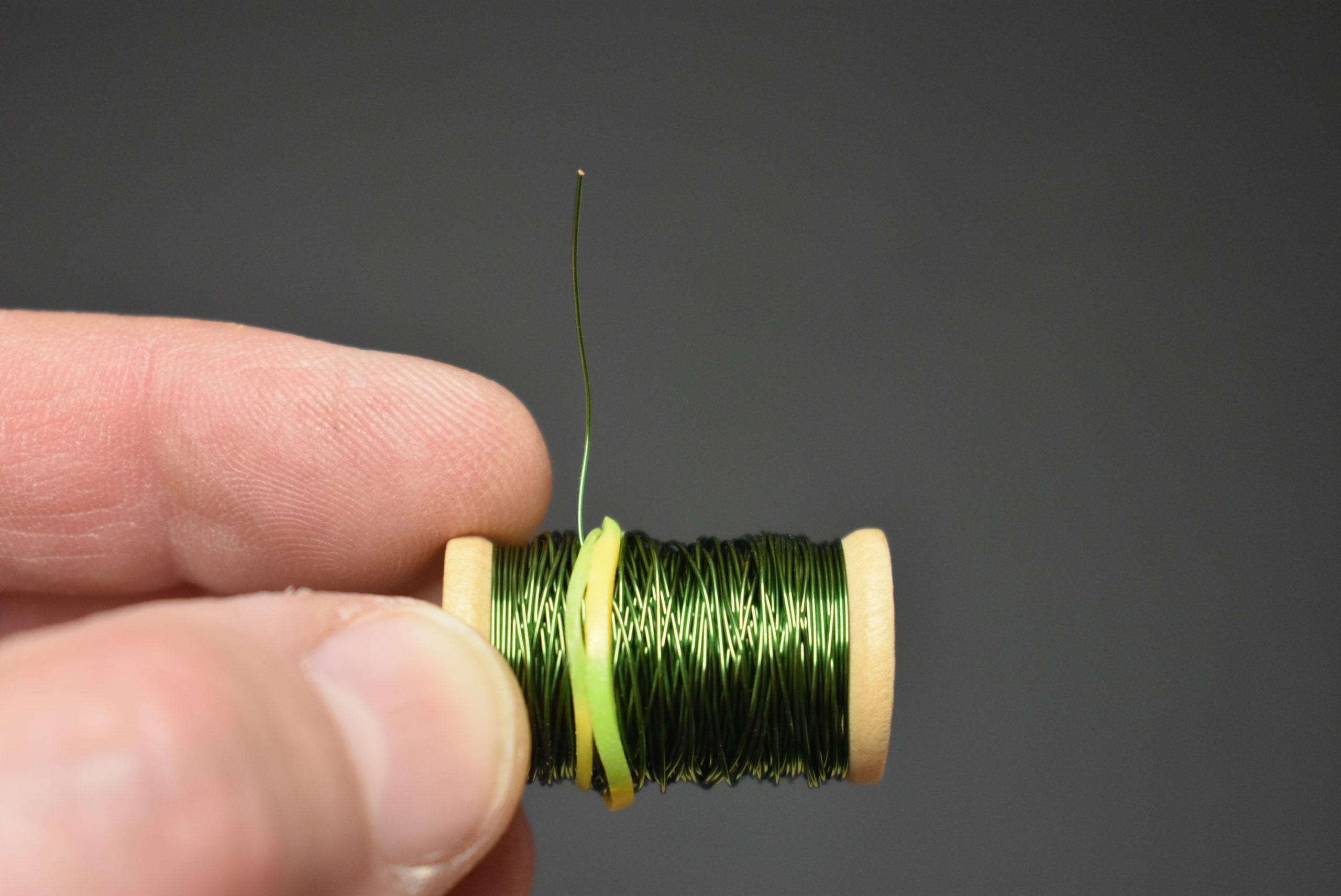 12 Yards 1 GREEN Spool of  X Small  Copper Wire for Fly Tying 38 Gauge