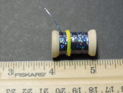 24 Yds 2 Spools Extra Thin Flat YELLOW ORANGE Holographic Tinsel Flash Ribbing 