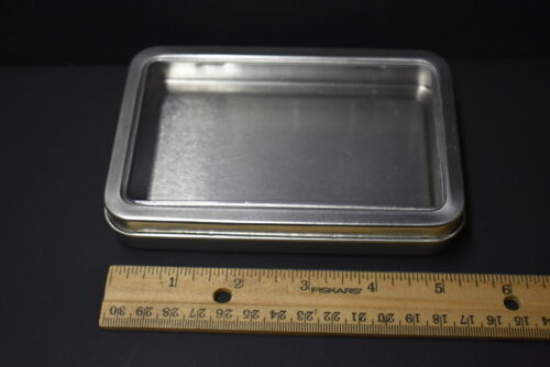 Empty Rectangular Hinged Tin Fly Box for Fly Fishing