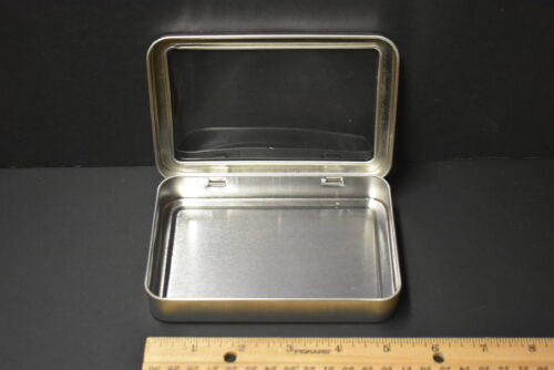 Empty Rectangular Hinged Tin Fly Box for Fly Fishing - Image 2
