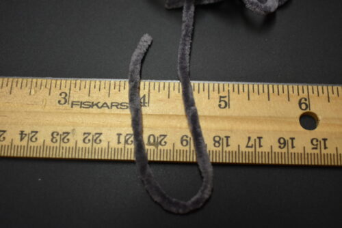 5 Yards 3/16"  DARK DARK GRAY GREY  Round Chenille for Fly Tying - Image 2