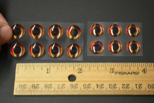 14,  3D  INFERNO  Molded  12mm or .472"  Adhesive Lure Eyes for Fly Tying - Image 2