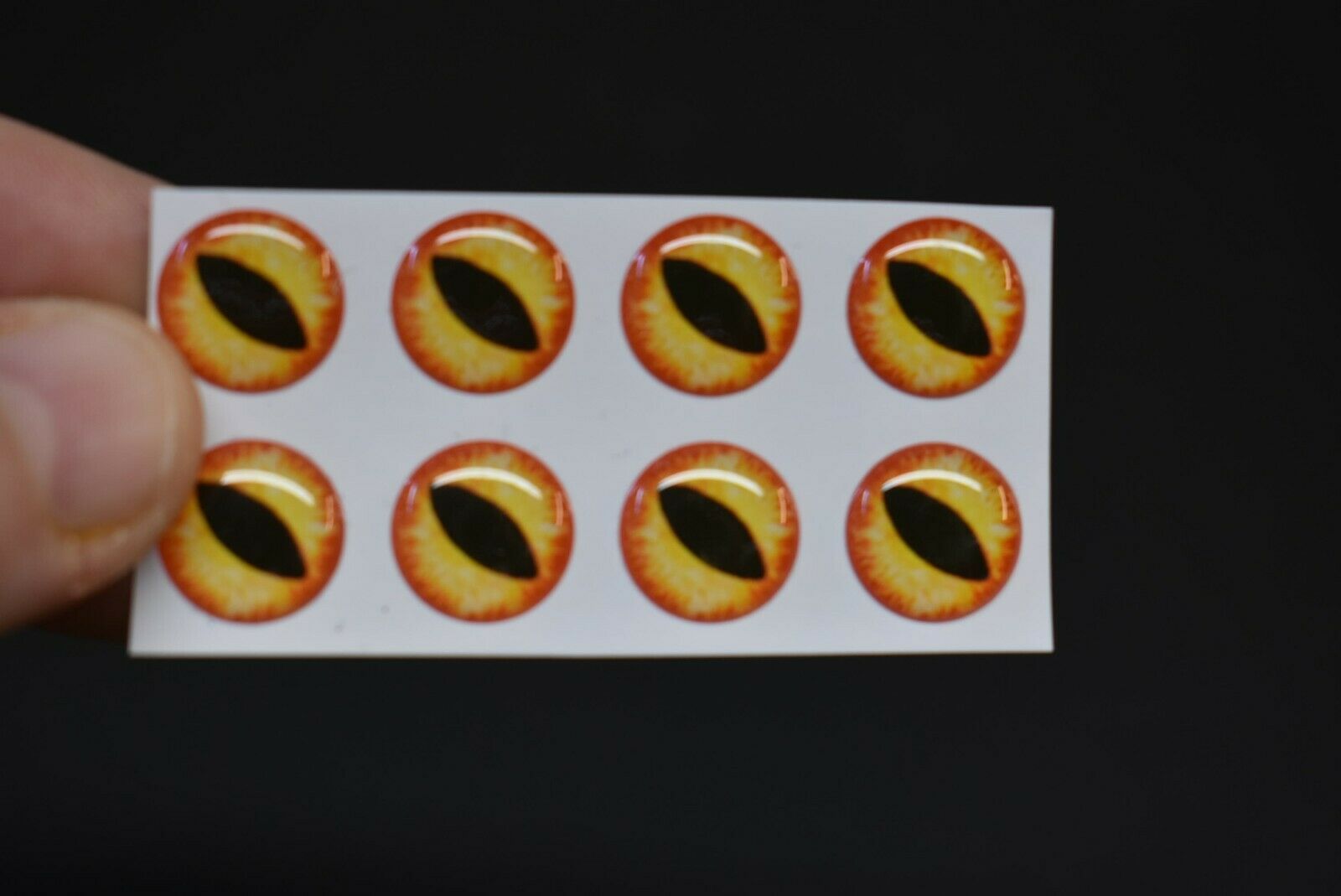 14 3D COLORED SLIT (lot#2) 15mm or .591 Soft Molded Adhesive Lure Eyes for  Fly Tying - Lady Fly Tyer
