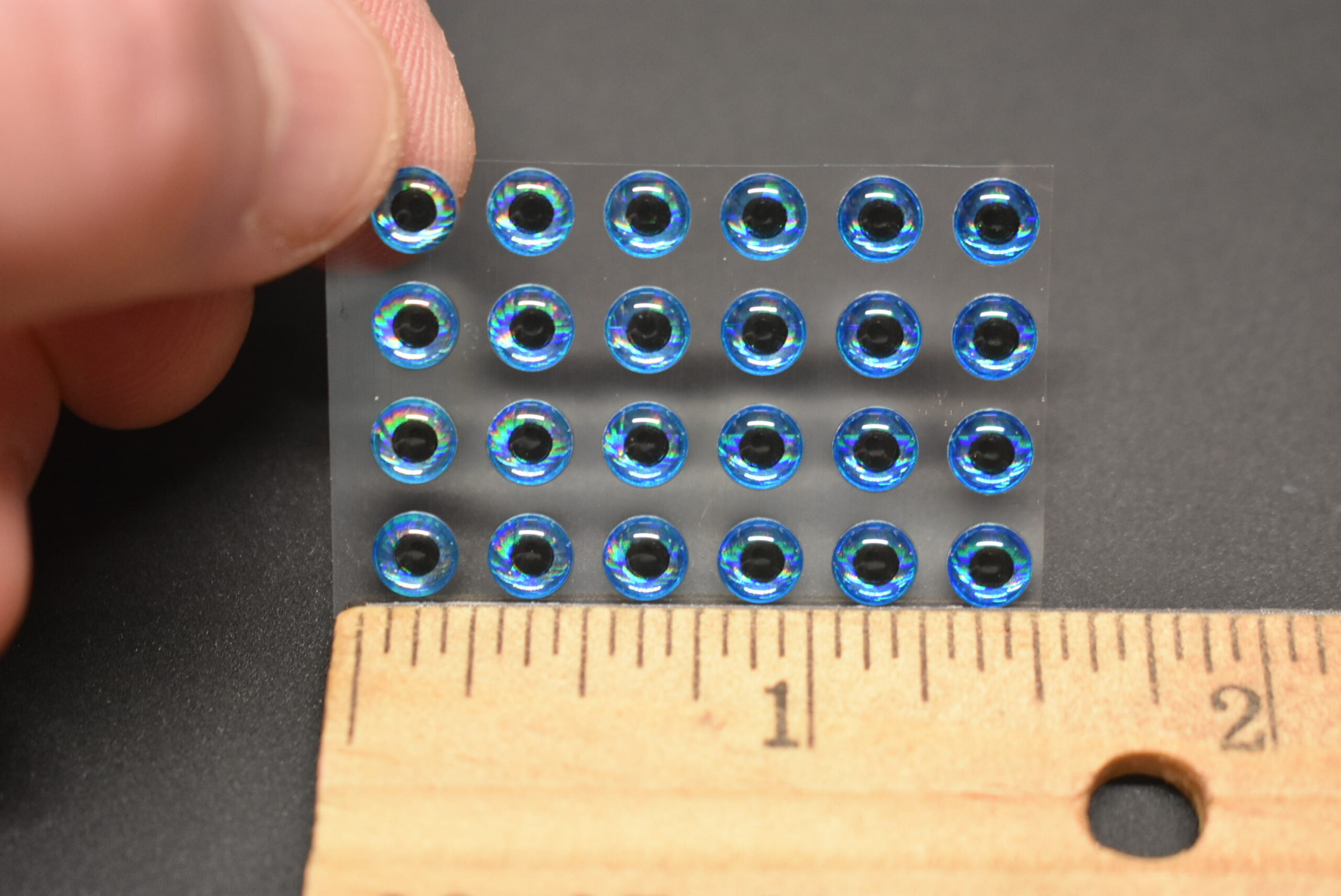 24 BLUE 5mm or 3/16" 3D Soft Molded Adhesive Lure Eyes for Fly Tying - Image 2