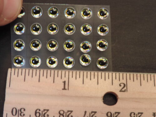 24  SILVER GOLD    5mm or 3/16"  3D Soft Molded  Adhesive Lure Eyes for Fly Tying - Image 2