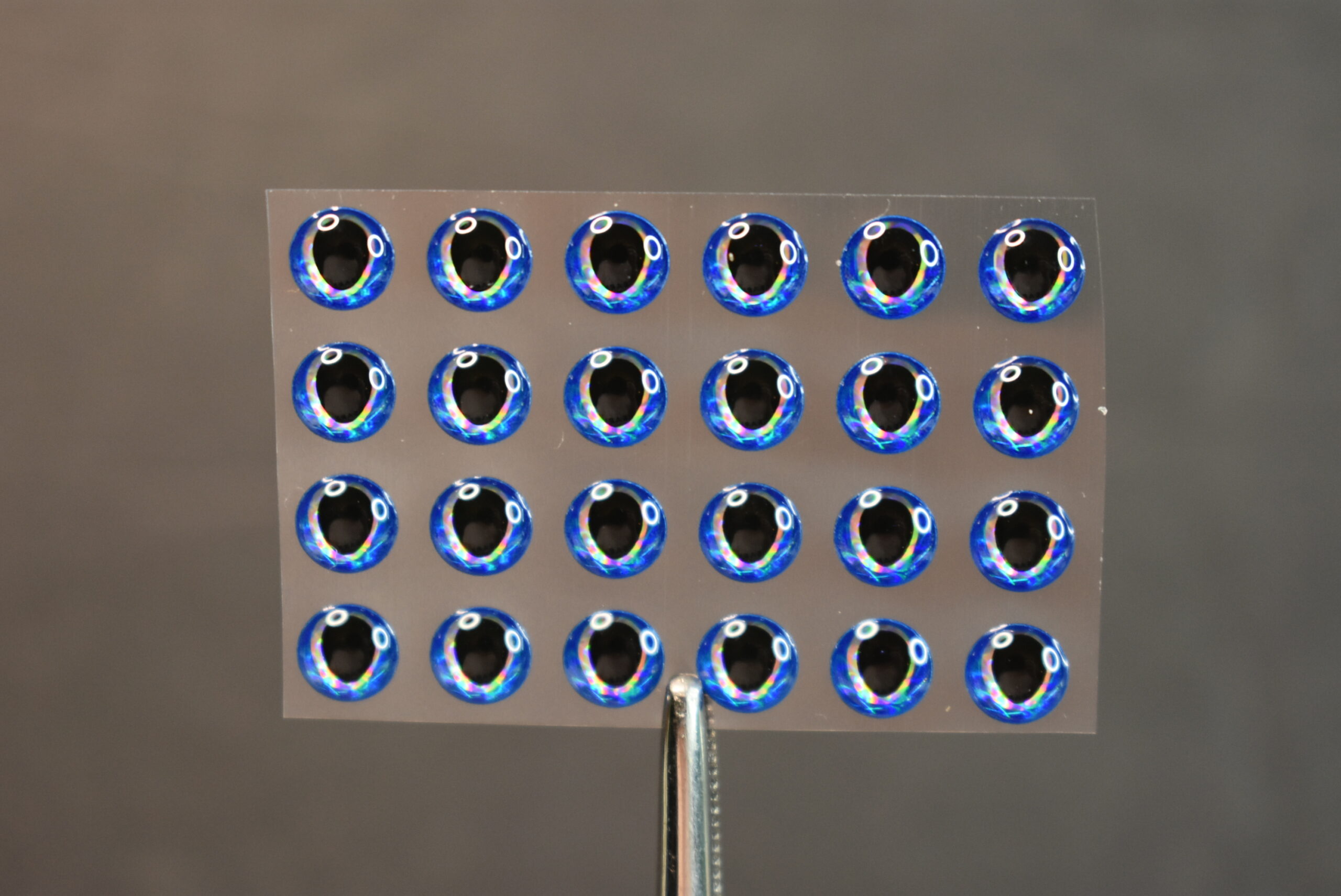 24,  3D BLUE PEARL TEARDROP Molded 7mm or .28" Adhesive Lure Eyes for Fly Tying