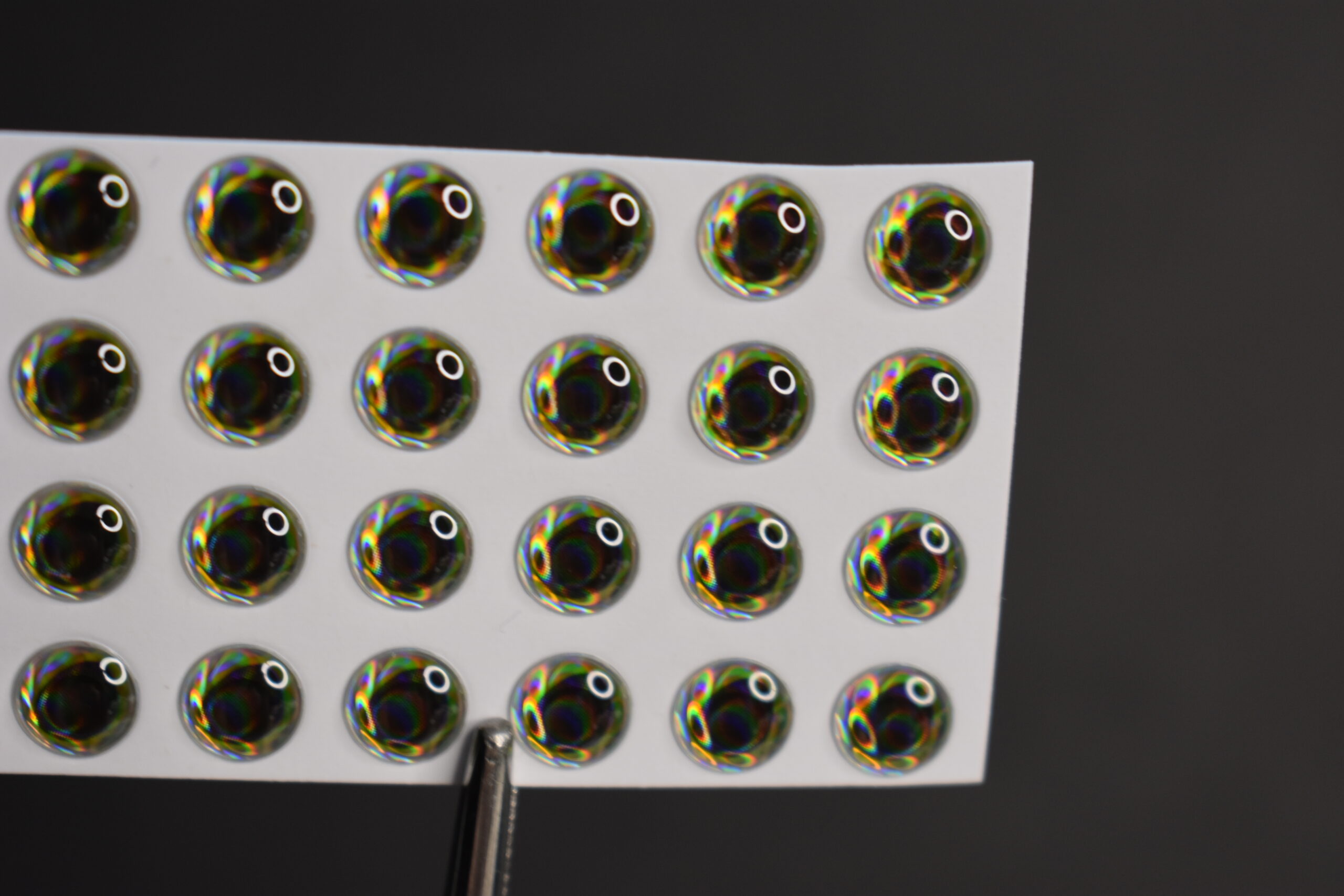 24 TAN PEARL 3D Molded 6mm or 1/4" Lure Eyes for Fly Tying