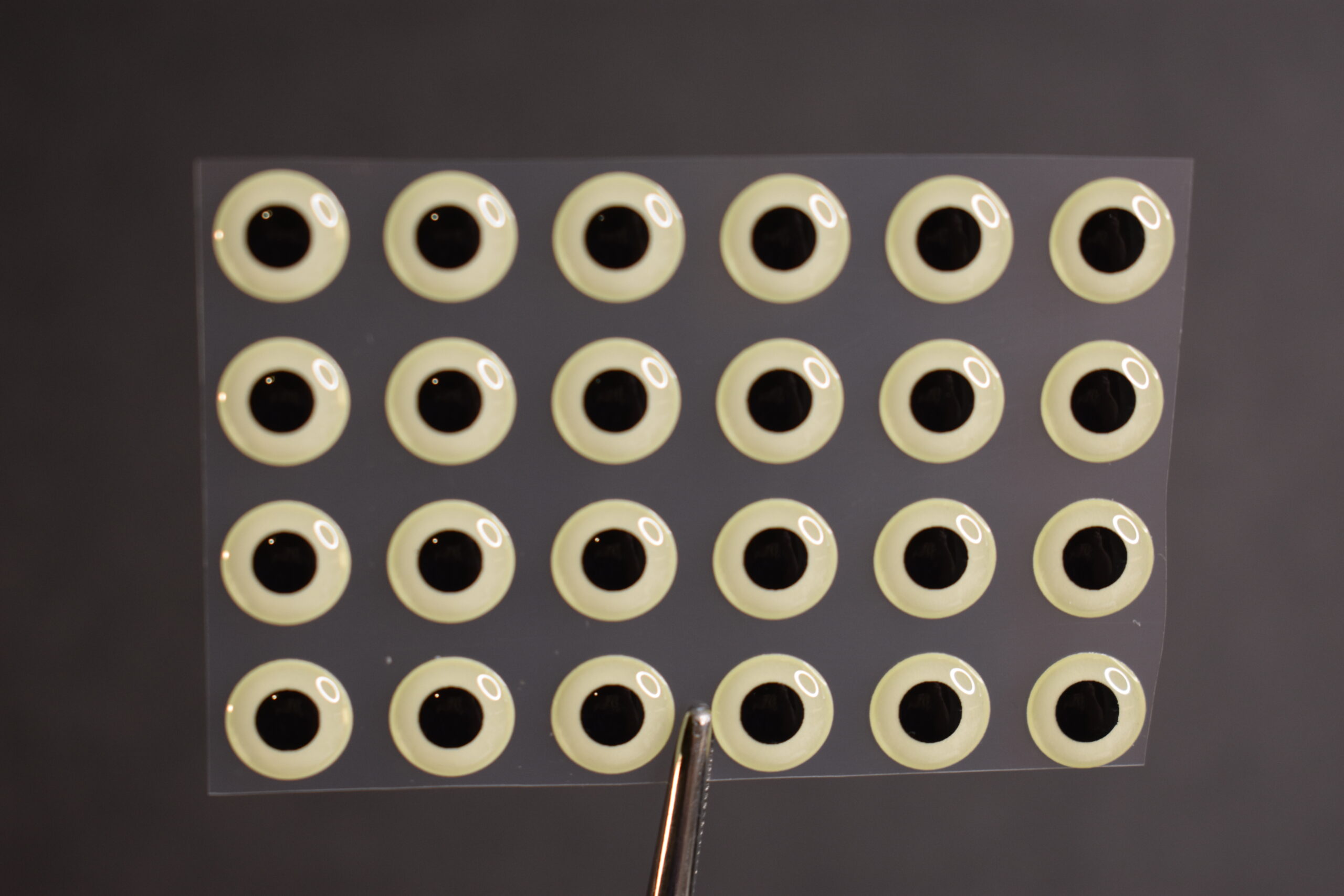 24, GLOW IN THE DARK ROUND 3D Molded 7mm or .28" Adhesive Lure Eyes for Fly Tying