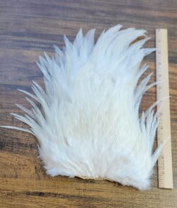 Lot 1, Extra Large Dyed WHITE India Rooster "Streamer" Saddle Feathers Fly Tying Jewelry Crafts