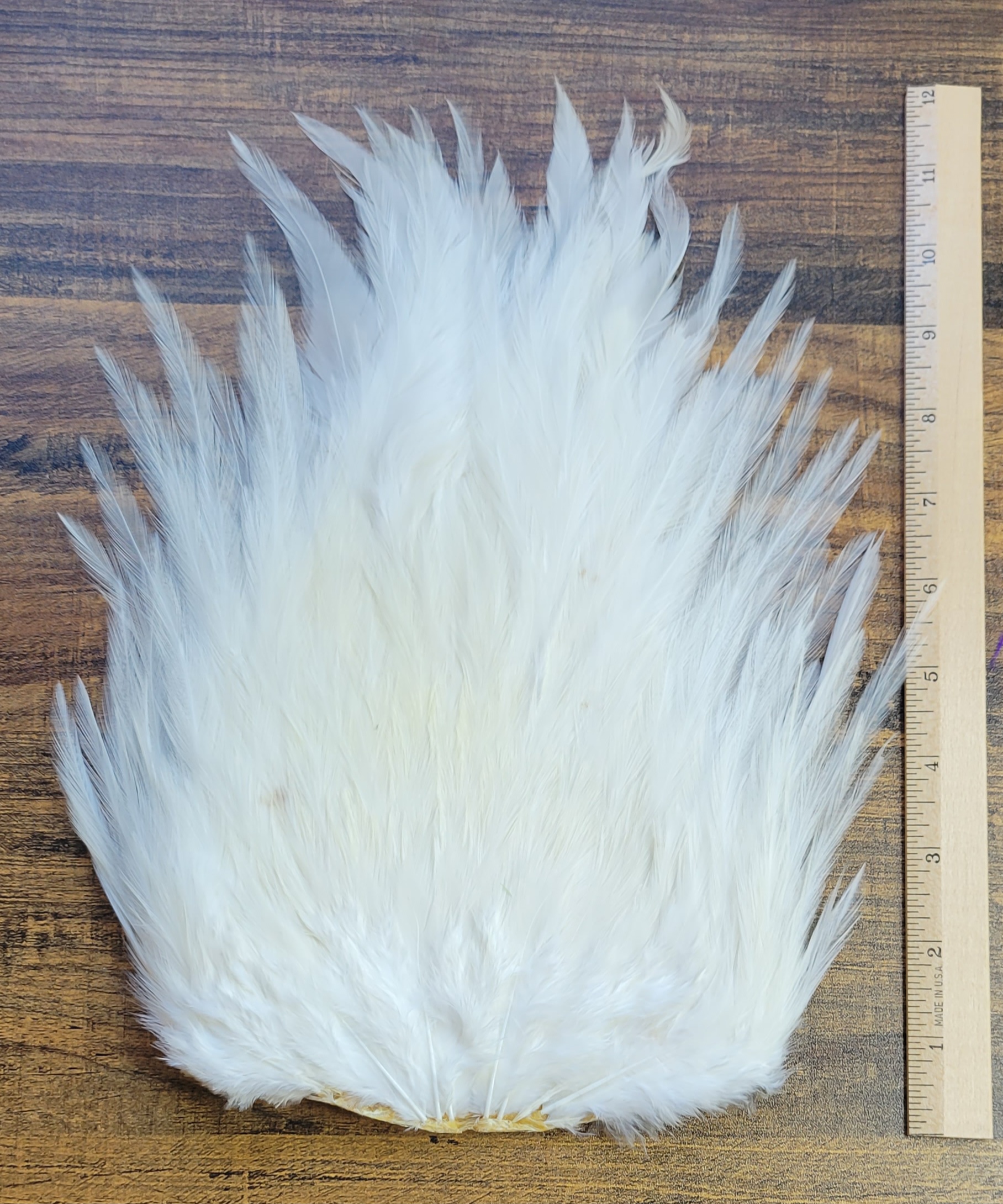 Lot 2, Extra Large Dyed WHITE India Rooster "Streamer" Saddle Feathers Fly Tying Jewelry Crafts