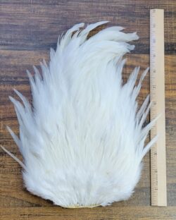 Lot 3, Extra Large Dyed WHITE India Rooster "Streamer" Saddle Feathers Fly Tying Jewelry Crafts