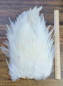 Lot 6, Extra Large Dyed WHITE India Rooster "Streamer" Saddle Feathers Fly Tying Jewelry Crafts