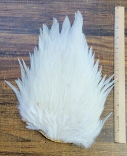 Lot 7, Extra Large Dyed WHITE India Rooster "Streamer" Saddle Feathers Fly Tying Jewelry Crafts