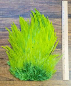 Lot 8, Extra Large Dyed OLIVE India Rooster "Streamer" Saddle Feathers Fly Tying Jewelry Crafts