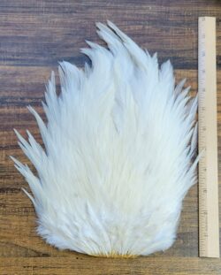 Lot 11, Extra Large Dyed WHITE India Rooster "Streamer" Saddle Feathers Fly Tying Jewelry Crafts
