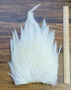 Lot 13, Extra Large Dyed WHITE India Rooster "Streamer" Saddle Feathers Fly Tying Jewelry Crafts