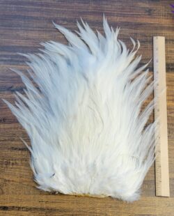 Lot 17, Extra Large Dyed WHITE India Rooster "Streamer" Saddle Feathers Fly Tying Jewelry Crafts