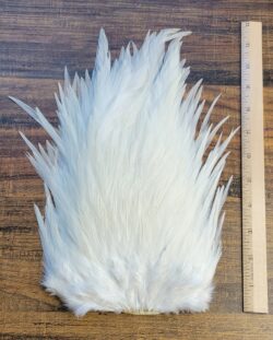 Lot 19, Extra Large Dyed WHITE India Rooster "Streamer" Saddle Feathers Fly Tying Jewelry Crafts