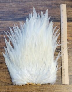 Lot 20, Extra Large Dyed WHITE India Rooster "Streamer" Saddle Feathers Fly Tying Jewelry Crafts