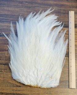 Lot 22, Extra Large Dyed WHITE India Rooster "Streamer" Saddle Feathers Fly Tying Jewelry Crafts