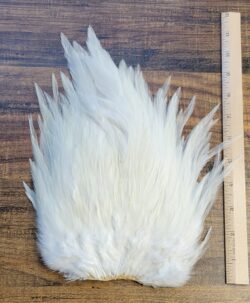 Lot 23, Extra Large Dyed WHITE India Rooster "Streamer" Saddle Feathers Fly Tying Jewelry Crafts