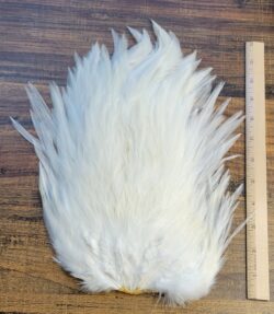 Lot 24, Extra Large Dyed WHITE India Rooster "Streamer" Saddle Feathers Fly Tying Jewelry Crafts