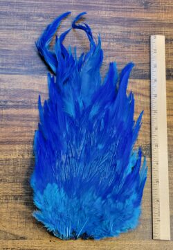 Lot 27, Extra Large Dyed DARK BLUE India Rooster "Streamer" Saddle Feathers Fly Tying Jewelry Crafts