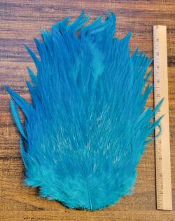 Lot 29, Extra Large Dyed BLUE India Rooster "Streamer" Saddle Feathers Fly Tying Jewelry Crafts