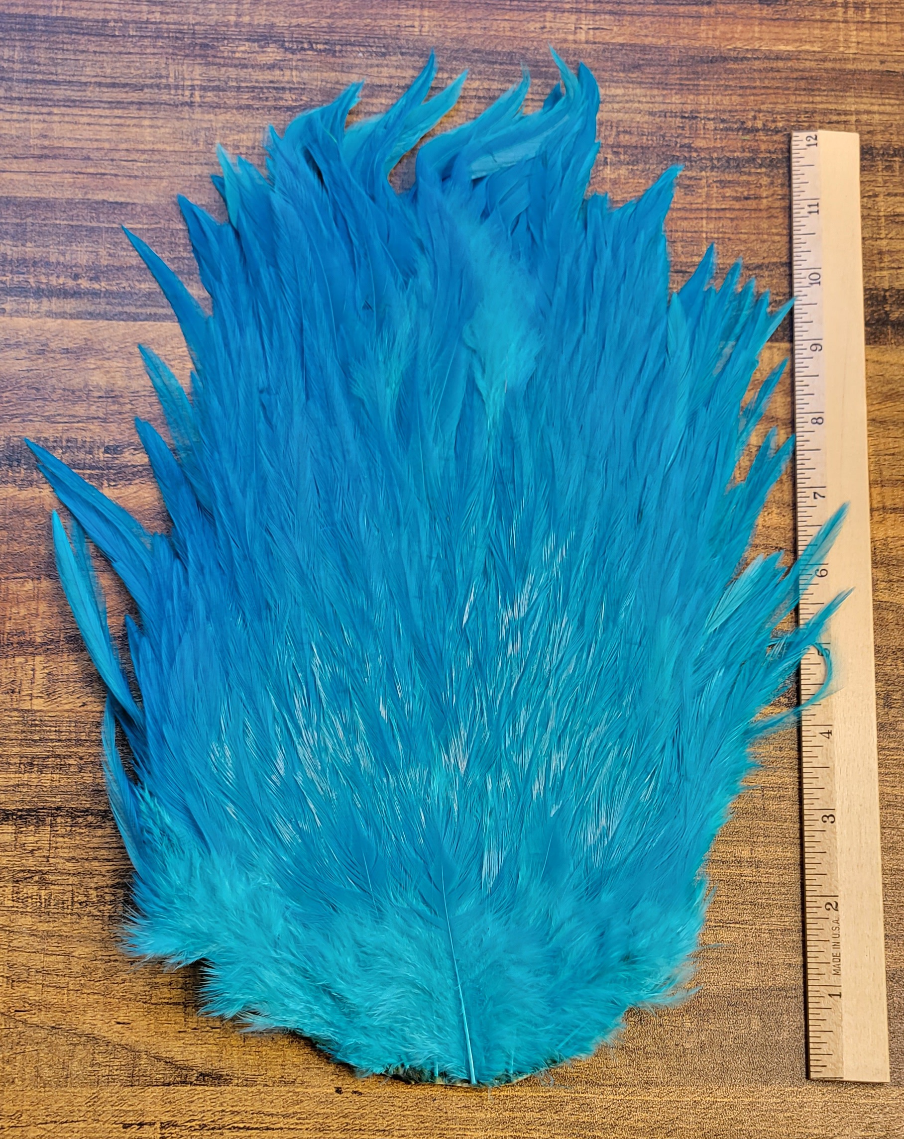 Lot 29, Extra Large Dyed BLUE India Rooster "Streamer" Saddle Feathers Fly Tying Jewelry Crafts