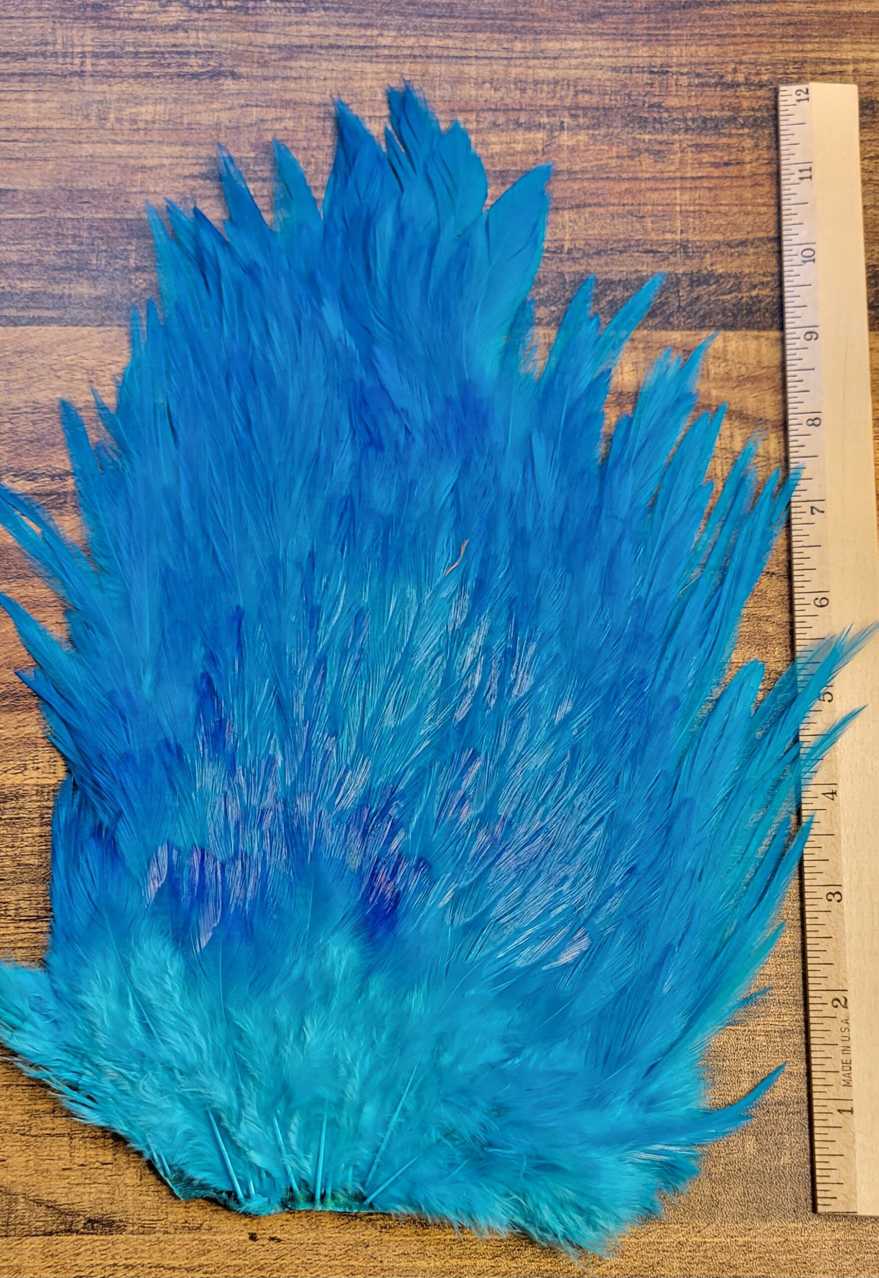 Lot 30, Extra Large Dyed BLUE India Rooster "Streamer" Saddle Feathers Fly Tying Jewelry Crafts - Image 3