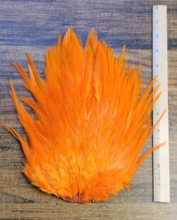 Lot 31, Extra Large Dyed ORANGE India Rooster "Streamer" Saddle Feathers Fly Tying Jewelry Crafts