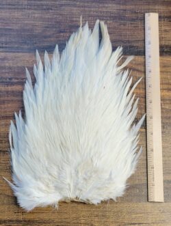 Lot 33, Extra Large Dyed WHITE India Rooster "Streamer" Saddle Feathers Fly Tying Jewelry Crafts