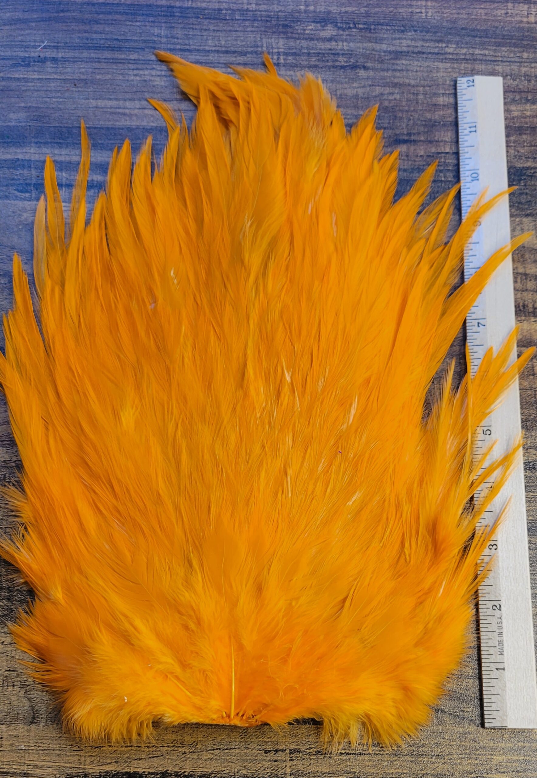 Lot 39, Extra Large LIGHTER ORANGE Dyed India Rooster "Streamer" Saddle Feathers Fly Tying Jewelry Crafts - Image 3