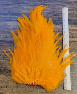 Lot 41, Extra Large LIGHTER ORANGE Dyed India Rooster "Streamer" Saddle Feathers Fly Tying Jewelry Crafts