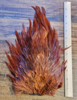 Lot 42, Extra Large DARK BROWN Dyed India Rooster "Streamer" Saddle Feathers Fly Tying Jewelry Crafts