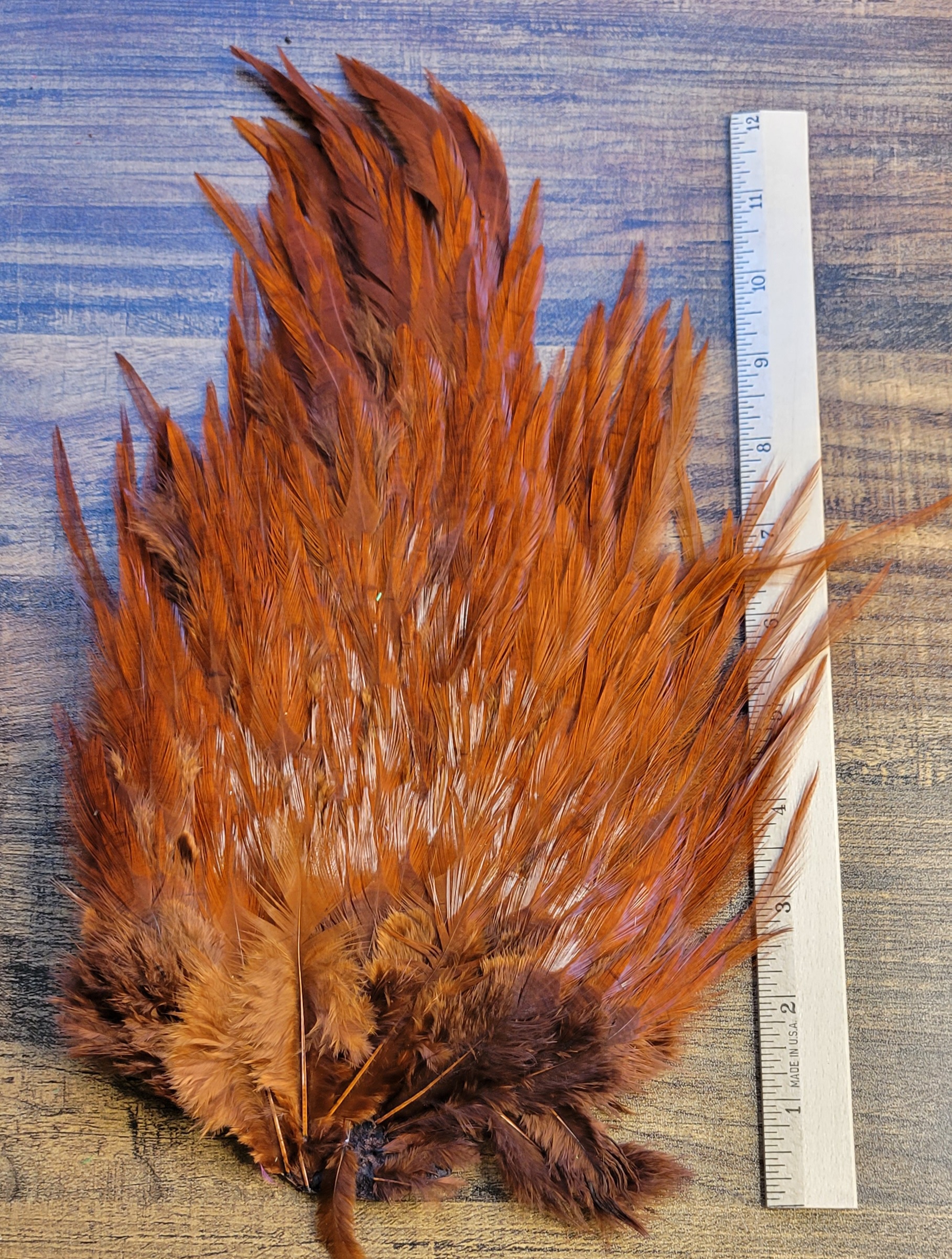 Lot 44, Extra Large DARK BROWN Dyed India Rooster "Streamer" Saddle Feathers Fly Tying Jewelry Crafts