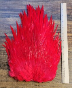 Lot 45, Extra Large Dyed RED India Rooster "Streamer" Saddle Feathers Fly Tying Jewelry Crafts