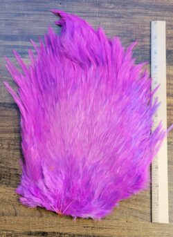 Lot 48, Extra Large Dyed PINKISH PURPLE India Rooster "Streamer" Saddle Feathers Fly Tying Jewelry Crafts