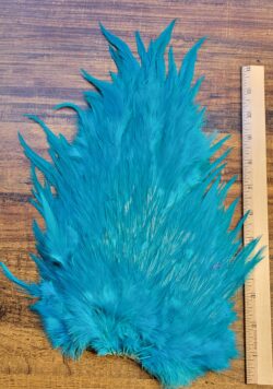 Lot 50, Extra Large Dyed BLUE India Rooster "Streamer" Saddle Feathers Fly Tying Jewelry Crafts