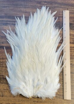 Lot 52, Extra Large Dyed WHITE India Rooster "Streamer" Saddle Feathers Fly Tying Jewelry Crafts