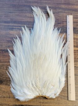 Lot 53, Extra Large Dyed WHITE India Rooster "Streamer" Saddle Feathers Fly Tying Jewelry Crafts