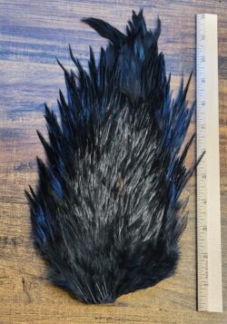 Lot 54, Extra Large Dyed BLACK India Rooster "Streamer" Saddle Feathers Fly Tying Jewelry Crafts