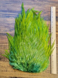 Lot 58, Extra Large Dyed OLIVE India Rooster "Streamer" Saddle Feathers Fly Tying Jewelry Crafts