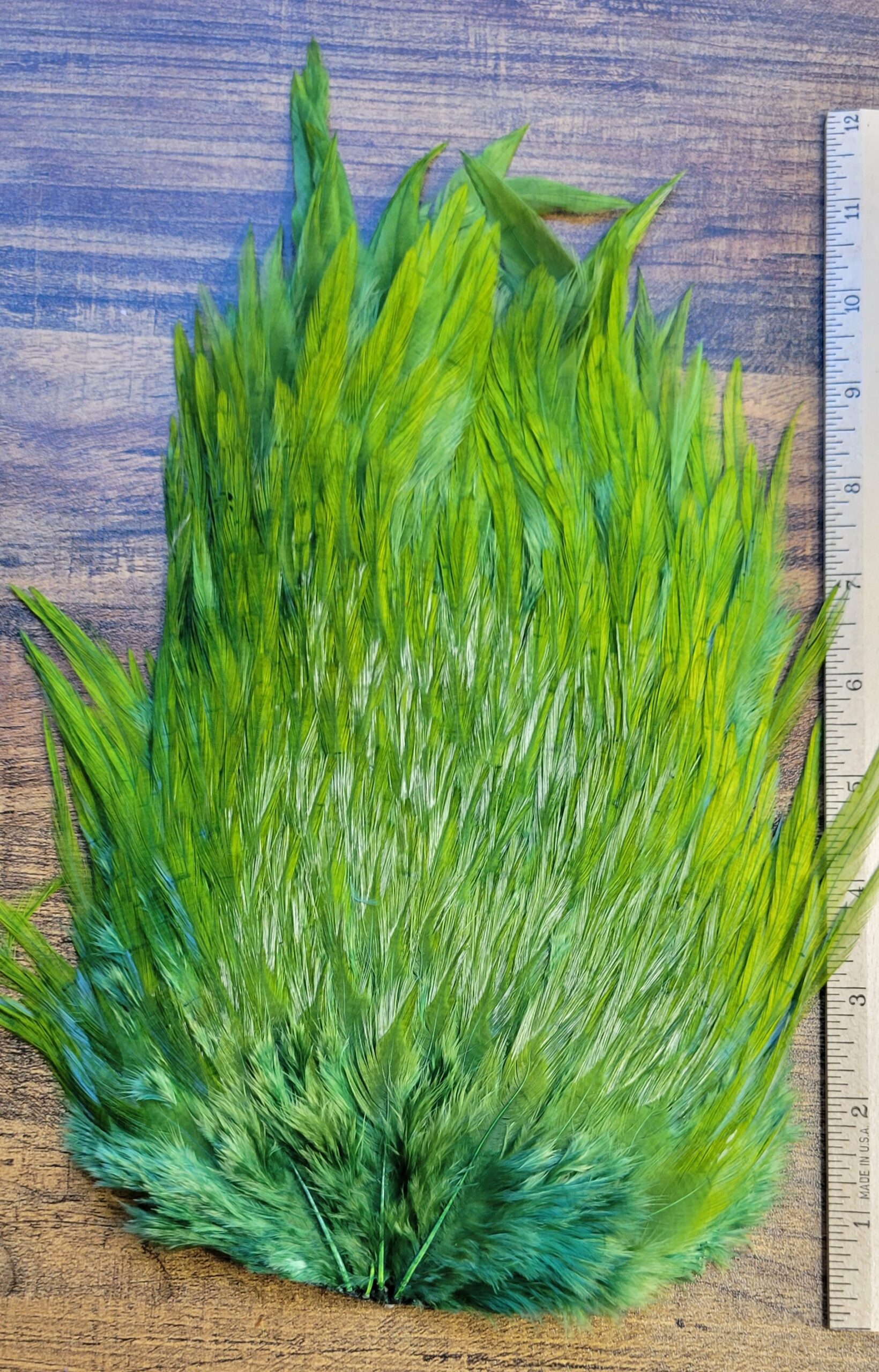 Lot 58, Extra Large Dyed OLIVE India Rooster "Streamer" Saddle Feathers Fly Tying Jewelry Crafts - Image 4