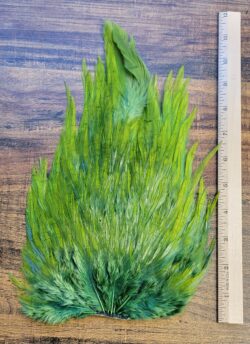 Lot 59, Extra Large Dyed OLIVE India Rooster "Streamer" Saddle Feathers Fly Tying Jewelry Crafts