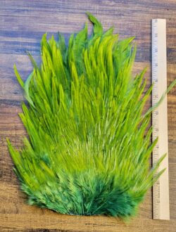 Lot 60, Extra Large Dyed OLIVE India Rooster "Streamer" Saddle Feathers Fly Tying Jewelry Crafts